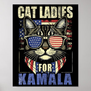 Kinderlose Cat Ladys for Kamala Harris 2024 Electi Poster