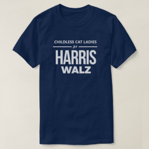 Kinderlose Cat Ladys für Harris Walz T-Shirt