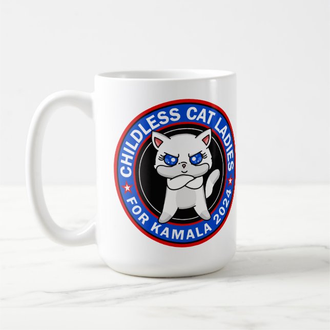 Kinderlose Cat Ladys für Kamala-Demokraten USA 202 Kaffeetasse (Links)