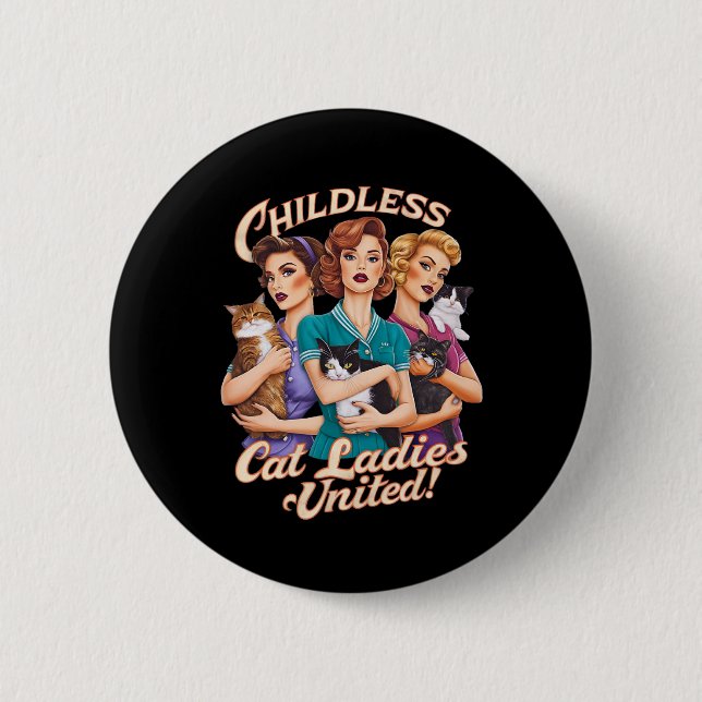 Kinderlose Cat Ladys United Button (Vorderseite)