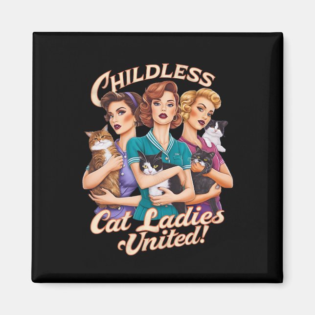 Kinderlose Cat Ladys United Magnet (Vorne)