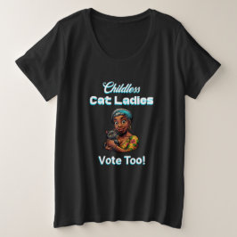 Kinderlose Cat Ladys wählen auch! Harris Walz 2024 Große Größe T-Shirt