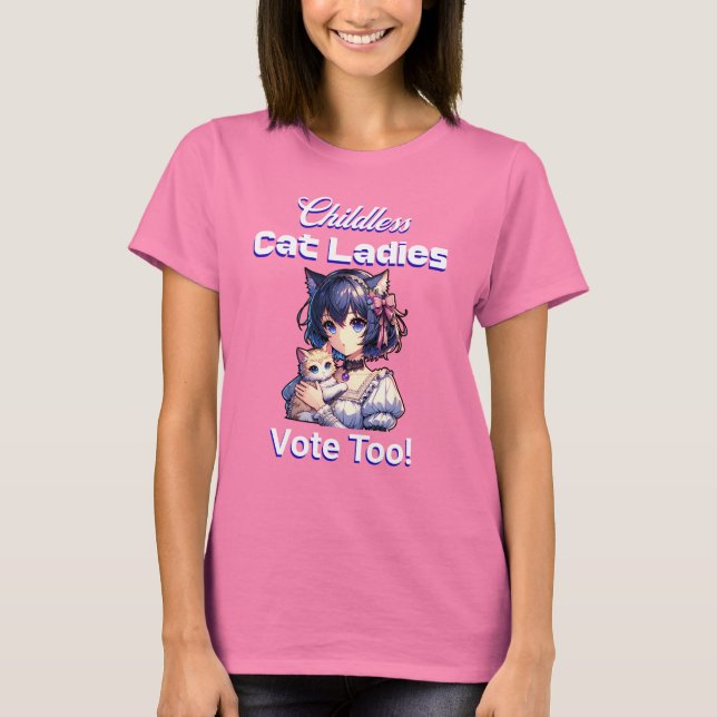 Kinderlose Cat Ladys wählen auch! Harris Walz 2024 T-Shirt (Vorderseite)