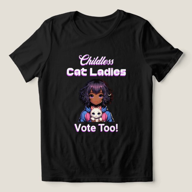 Kinderlose Cat Ladys wählen auch! Harris Walz 2024 Tri-Blend Shirt (Design Vorderseite)