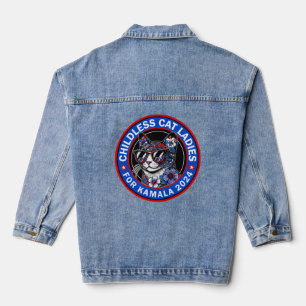 Kinderlose Cat Ladys wählen Kamala US 2024 Dems Jeansjacke