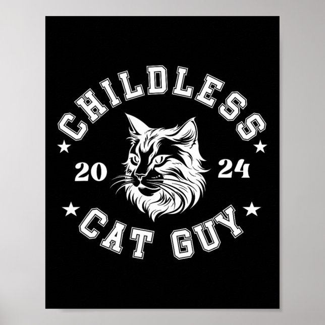 Kinderlose Cat-Typ für Präsident Kamala Poster (Vorne)