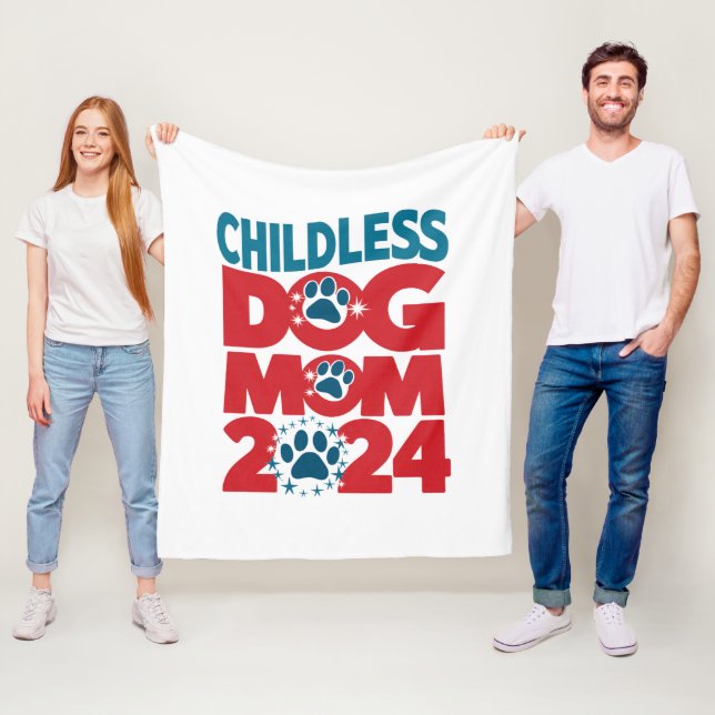 Kinderlose Hunde Mama Hunde Lady Voting Patriotic  Fleecedecke (Beispiel)