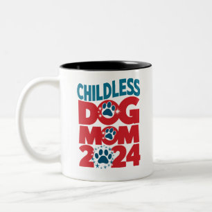 Kinderlose Hunde Mama Hunde Lady Voting Patriotic  Zweifarbige Tasse
