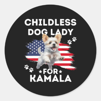 Kinderlose Hundedame für Kamala Harris Vintages De Runder Aufkleber