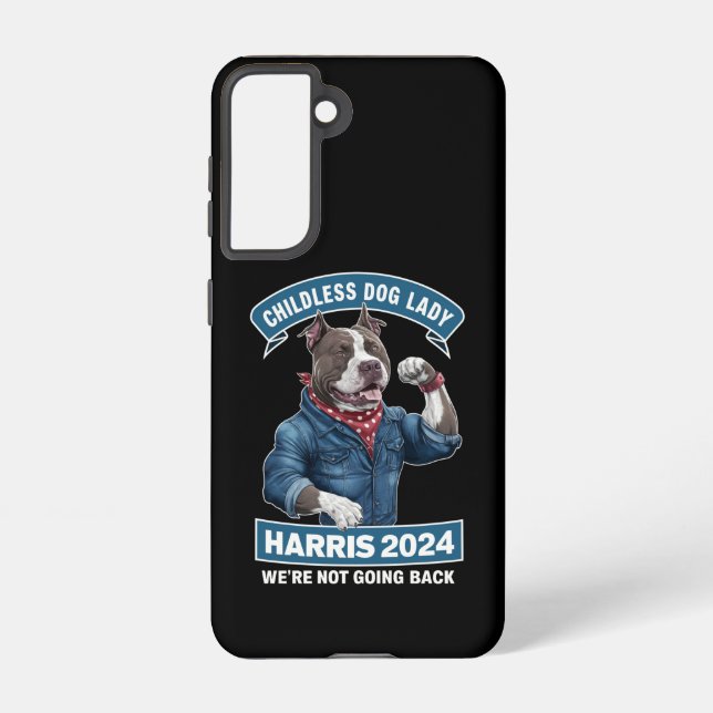 Kinderlose Hundedame wählt Kamala 2024 Samsung Galaxy Hülle (Rückseite)
