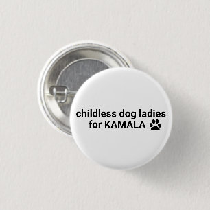 Kinderlose Hundedamen für Kamala lustige schwarze Button