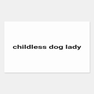 Kinderlose Hündin minimalistisch-modern-witzig wei Rechteckiger Aufkleber