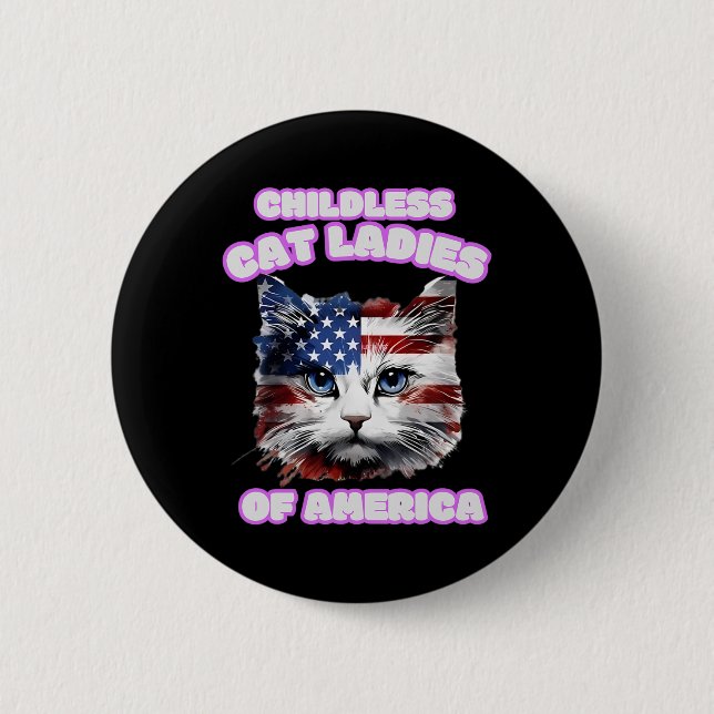 Kinderlose Katze für Kamala Button (Vorderseite)