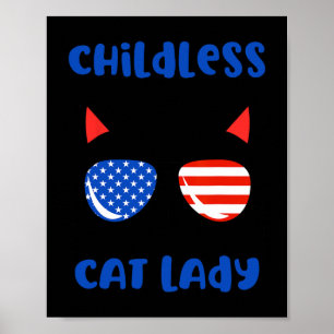 Kinderlose Katze Lady 2024 Funny Cat Lover Mama Fr Poster