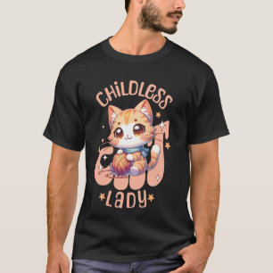 Kinderlose Katze Lady,2024 Kinderlose Kwaii niedli T-Shirt