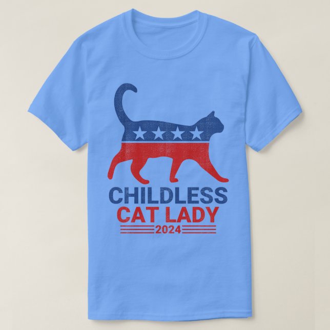 Kinderlose Katze Lady 2024 T-Shirt (Design vorne)