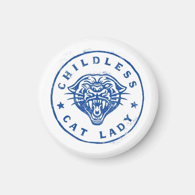 Kinderlose Katze Lady Brave Proud Independent Magnet (Vorne)