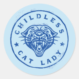 Kinderlose Katze Lady Brave Proud Independent Runder Aufkleber