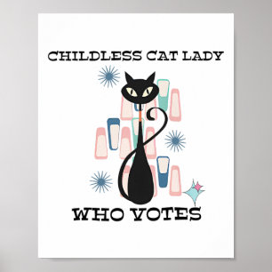 Kinderlose Katze Lady, die für den 50er von Katzen Poster