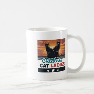Kinderlose Katze Lady Frauen Abstimmung Vintag kin Kaffeetasse