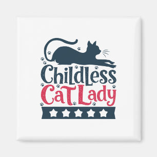 Kinderlose Katze Lady Frauen Abstimmung Vintag kin Magnet