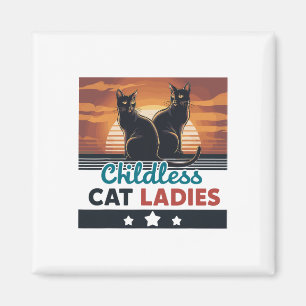 Kinderlose Katze Lady Frauen Abstimmung Vintag kin Magnet