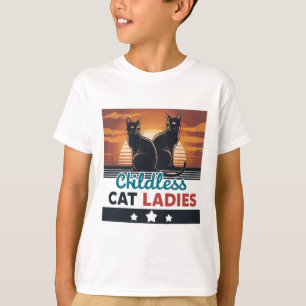 Kinderlose Katze Lady Frauen Abstimmung Vintag kin T-Shirt