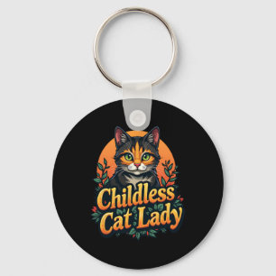Kinderlose Katze Lady Funny Cat Lover 2 Schlüsselanhänger