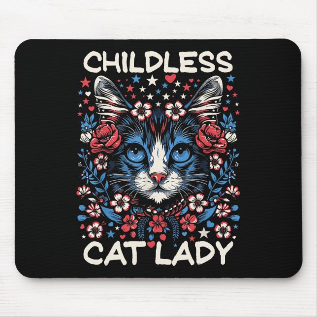 Kinderlose Katze Lady Funny Cat Lover 4 Mousepad (Vorne)