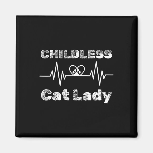 Kinderlose Katze Lady Funny Cat Lover 5 Magnet (Vorne)