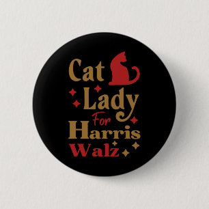 Kinderlose Katze Lady für Kamala Harris Tim Wheime Button