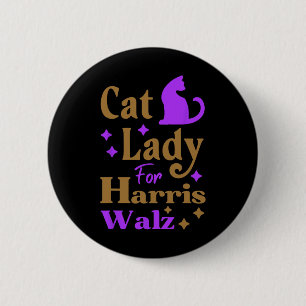 Kinderlose Katze Lady für Kamala Harris Tim Wheime Button