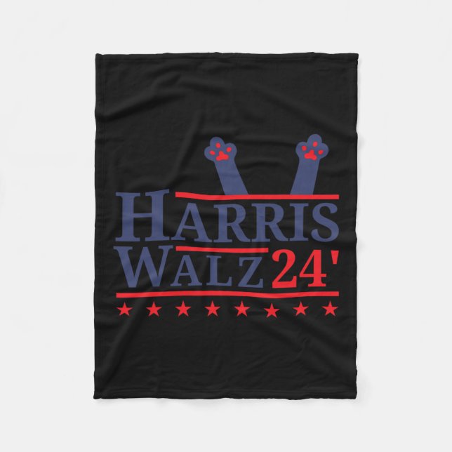 Kinderlose Katze Lady für Kamala Harris Tim Wheime Fleecedecke (Vorderseite)