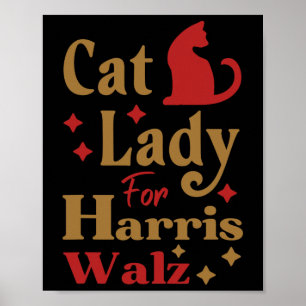 Kinderlose Katze Lady für Kamala Harris Tim Wheime Poster