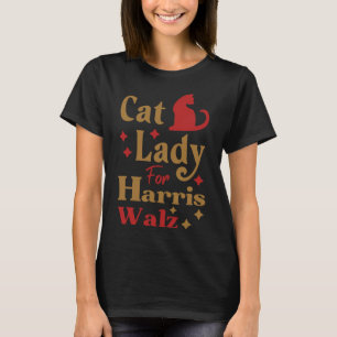 Kinderlose Katze Lady für Kamala Harris Tim Wheime T-Shirt