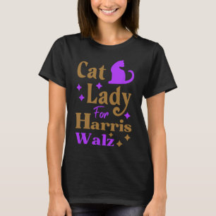 Kinderlose Katze Lady für Kamala Harris Tim Wheime T-Shirt