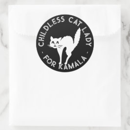 Kinderlose Katze Lady für Kamala lustige Katze sch Runder Aufkleber