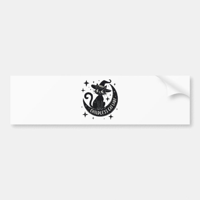 Kinderlose Katze Lady Harris Walz Halloween Pastel Autoaufkleber (Vorne)