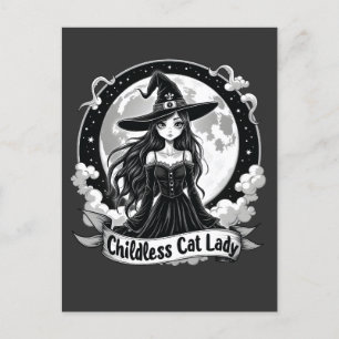 Kinderlose Katze Lady Harris Walz Halloween Pastel Einladungspostkarte