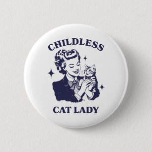 Kinderlose Katze Lady Kamala 2024 Harris Feminist Button