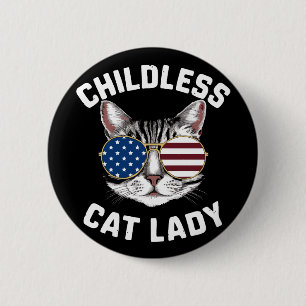 Kinderlose Katze Lady Kamala Harris 2024 Button