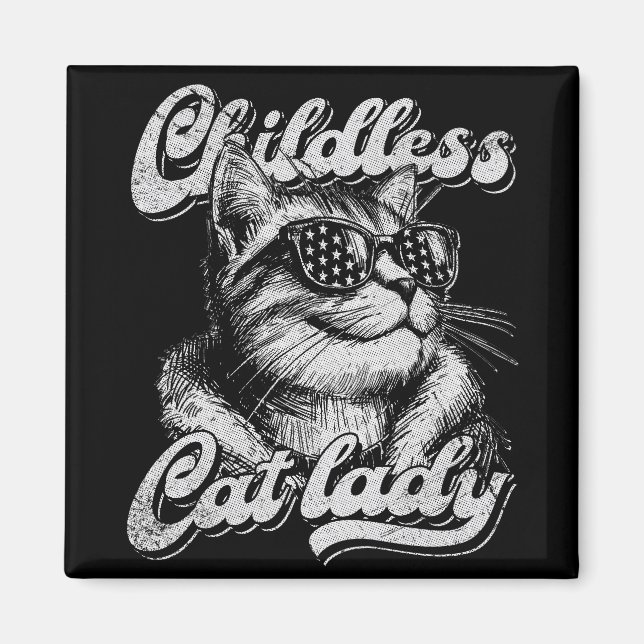 Kinderlose Katze Lady Kamala Harris 2024 Magnet (Vorne)