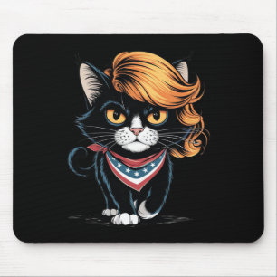 Kinderlose Katze-Lady mit Trump-Haar-Abstimmung Ka Mousepad