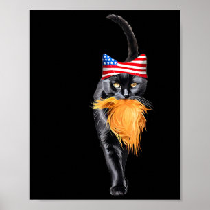 Kinderlose Katze-Lady mit Trump-Haar-Abstimmung Ka Poster