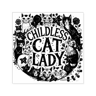 Kinderlose Katze Lady Permastempel