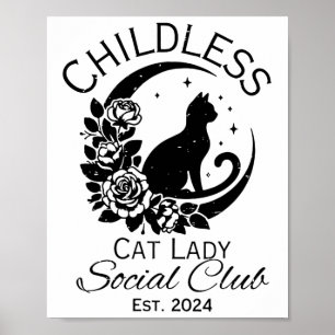 Kinderlose Katze Lady Social Club Meme Cat Kamala Poster