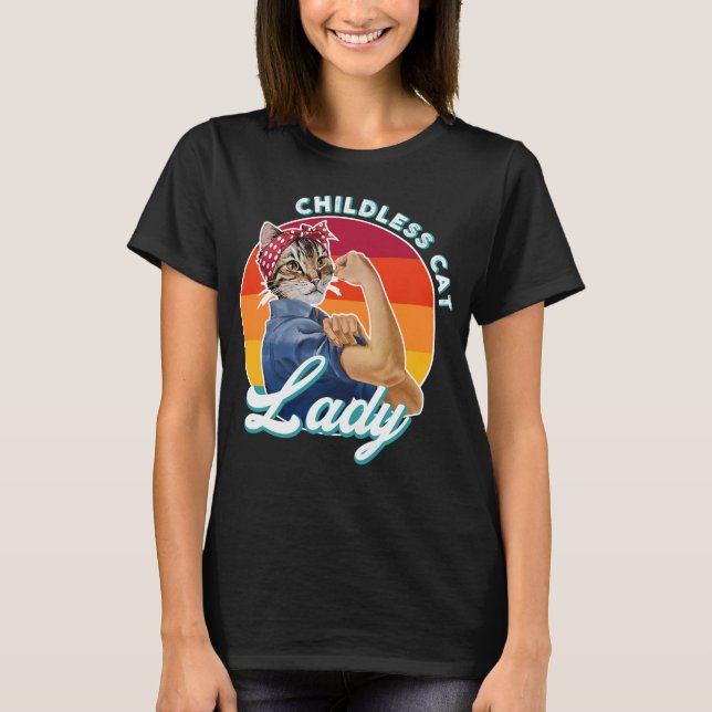 Kinderlose Katze Lady T-Shirt (Vorderseite)
