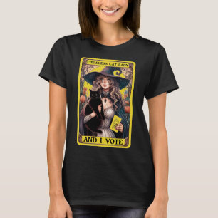 Kinderlose Katze Lady und ich stimmen ab T-Shirt