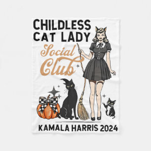 Kinderlose Katze Lady wählen Halloween Feministin Fleecedecke