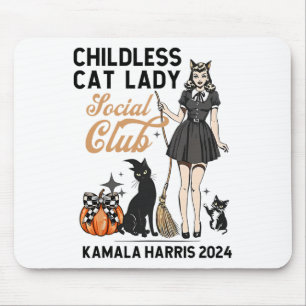 Kinderlose Katze Lady wählen Halloween Feministin Mousepad